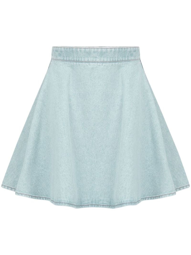 Blue A-line Denim Mini Skirt