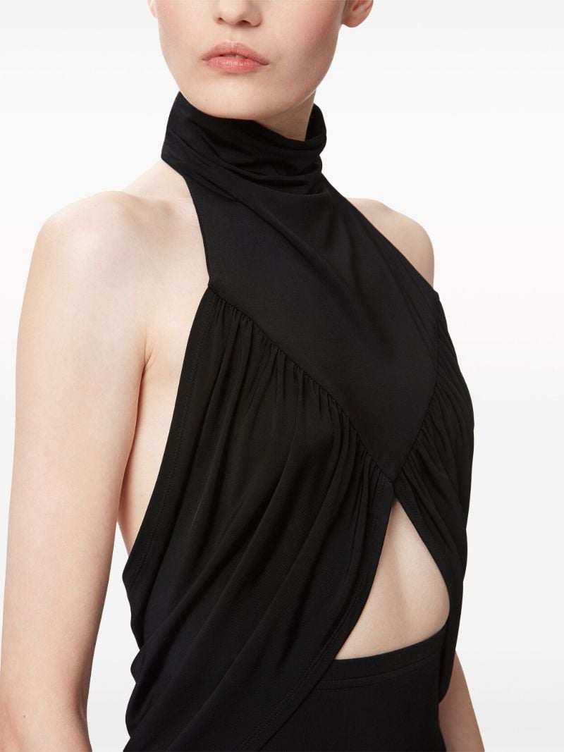 Black Draped Halterneck Top