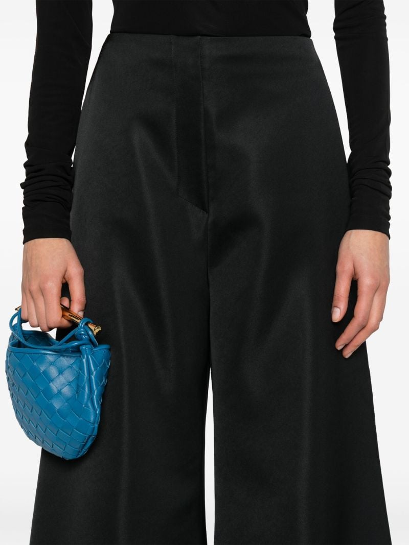 Black Charis Flared Satin Trousers
