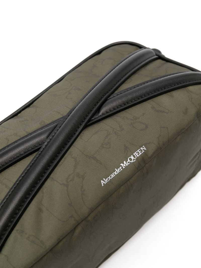 Green Panelled Gabardine Wash Bag