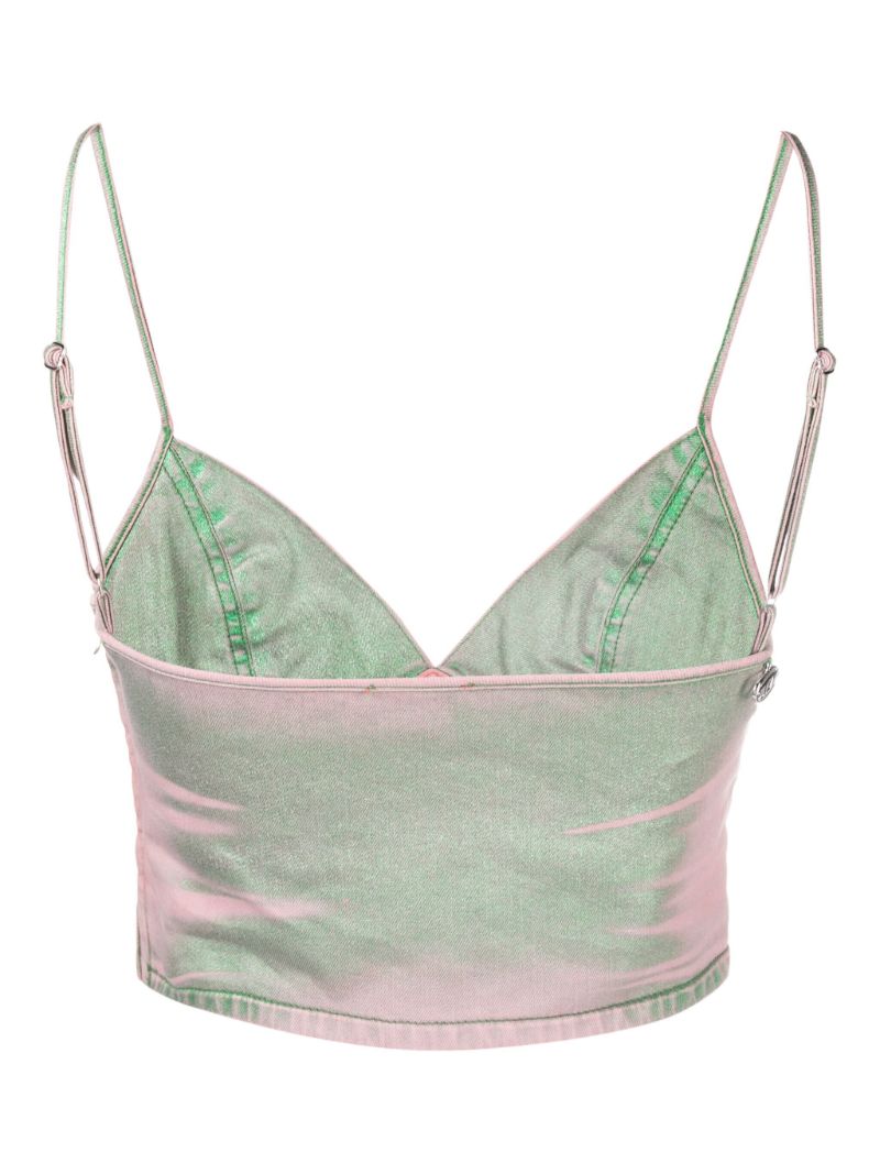 Green De-fulvy-s Denim Cropped Top
