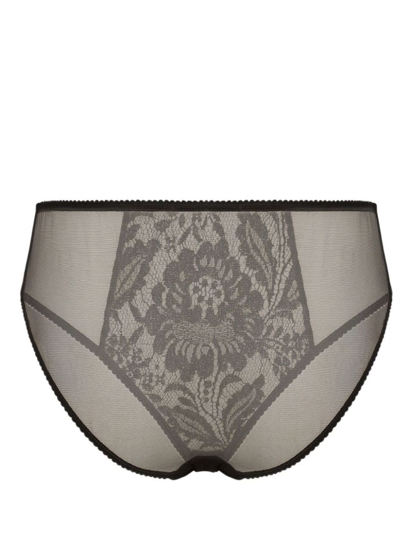 Black Floral-lace Wool Briefs