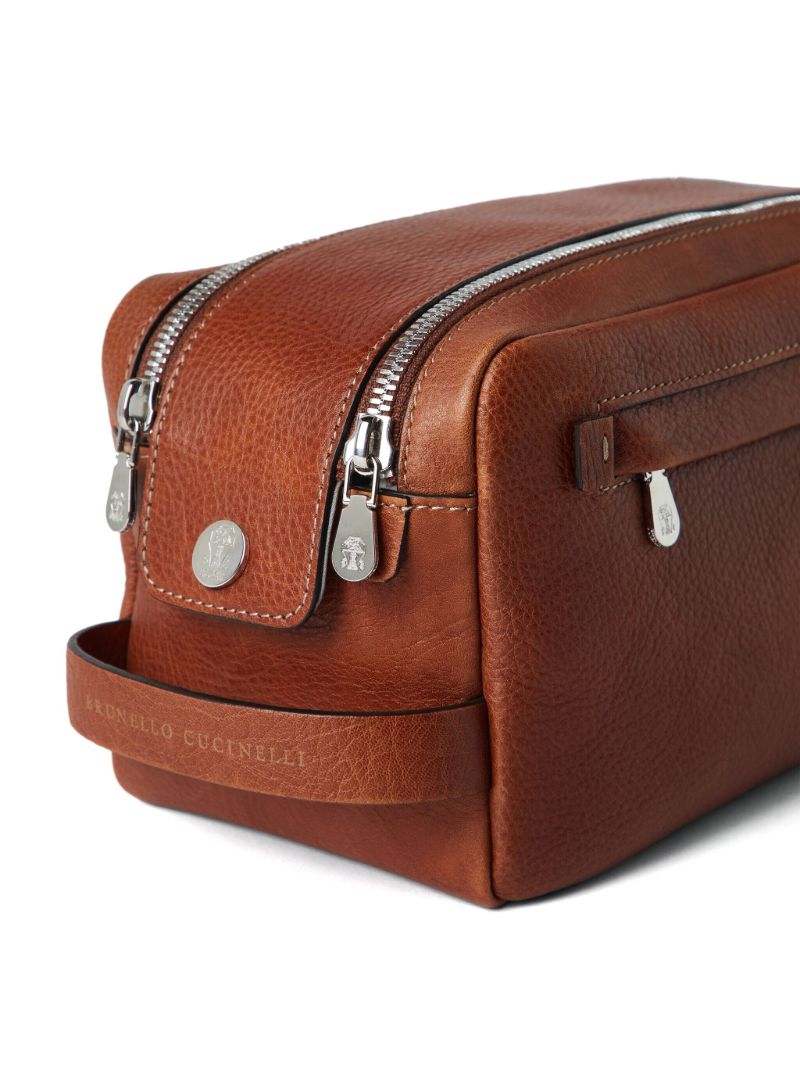 Brown Leather Washbag