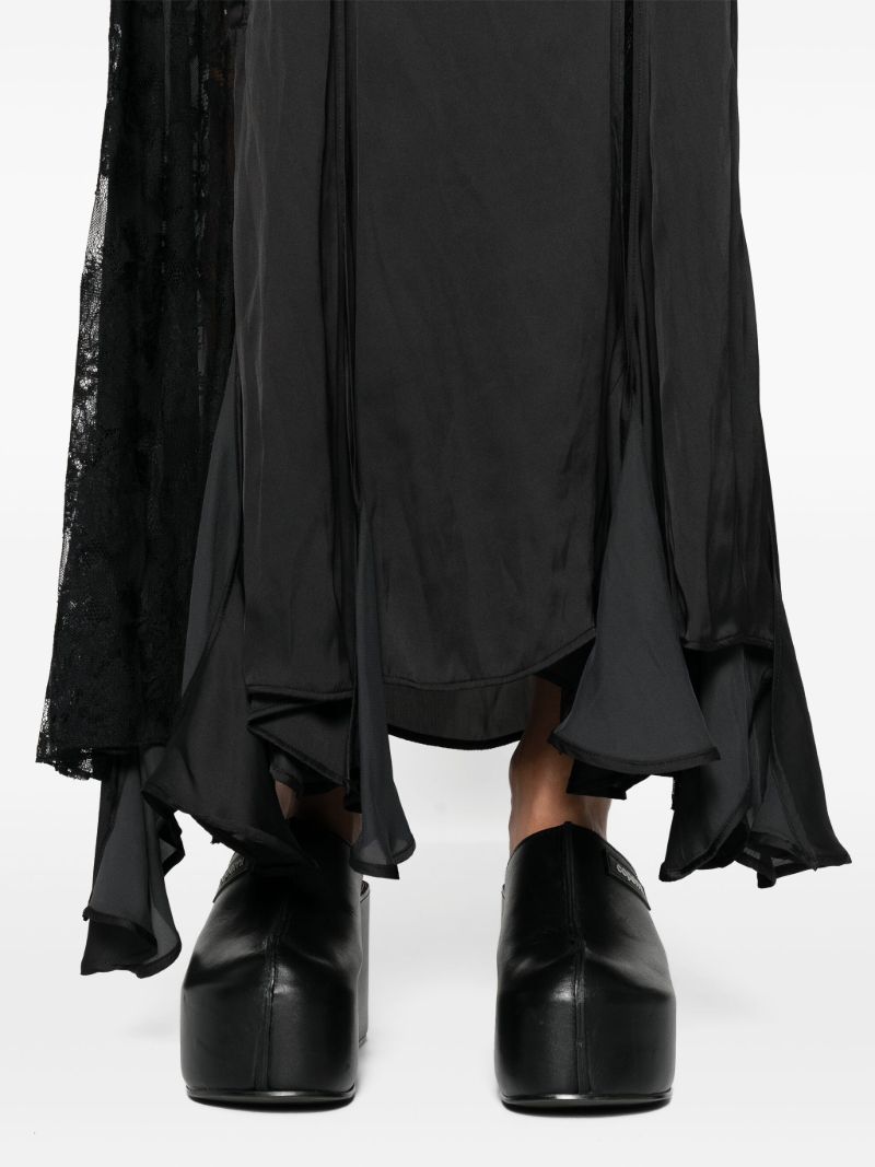 Black High-waist Satin Maxi Skirt