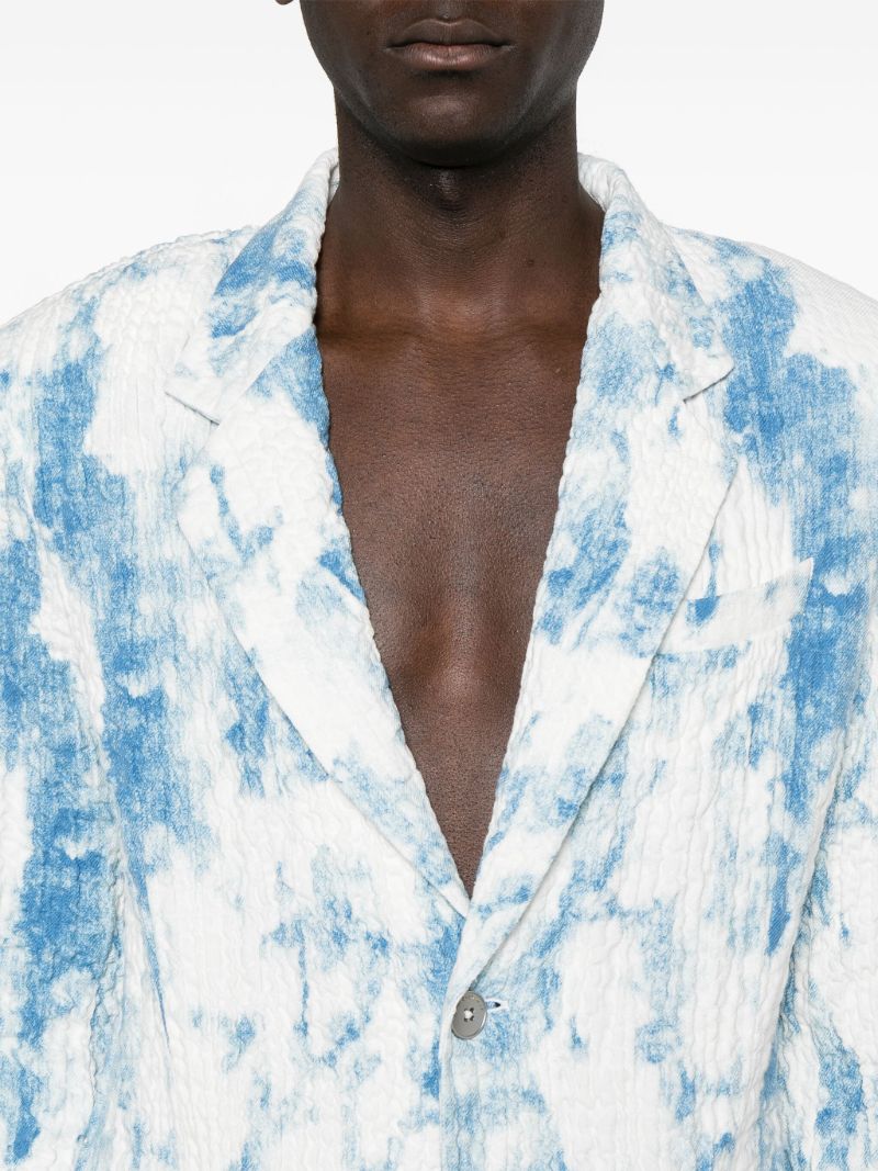 White Mottled Wrinkled Blazer