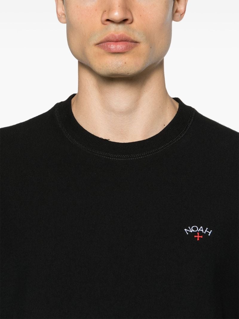 Black Logo-embroidery Cotton Sweatshirt