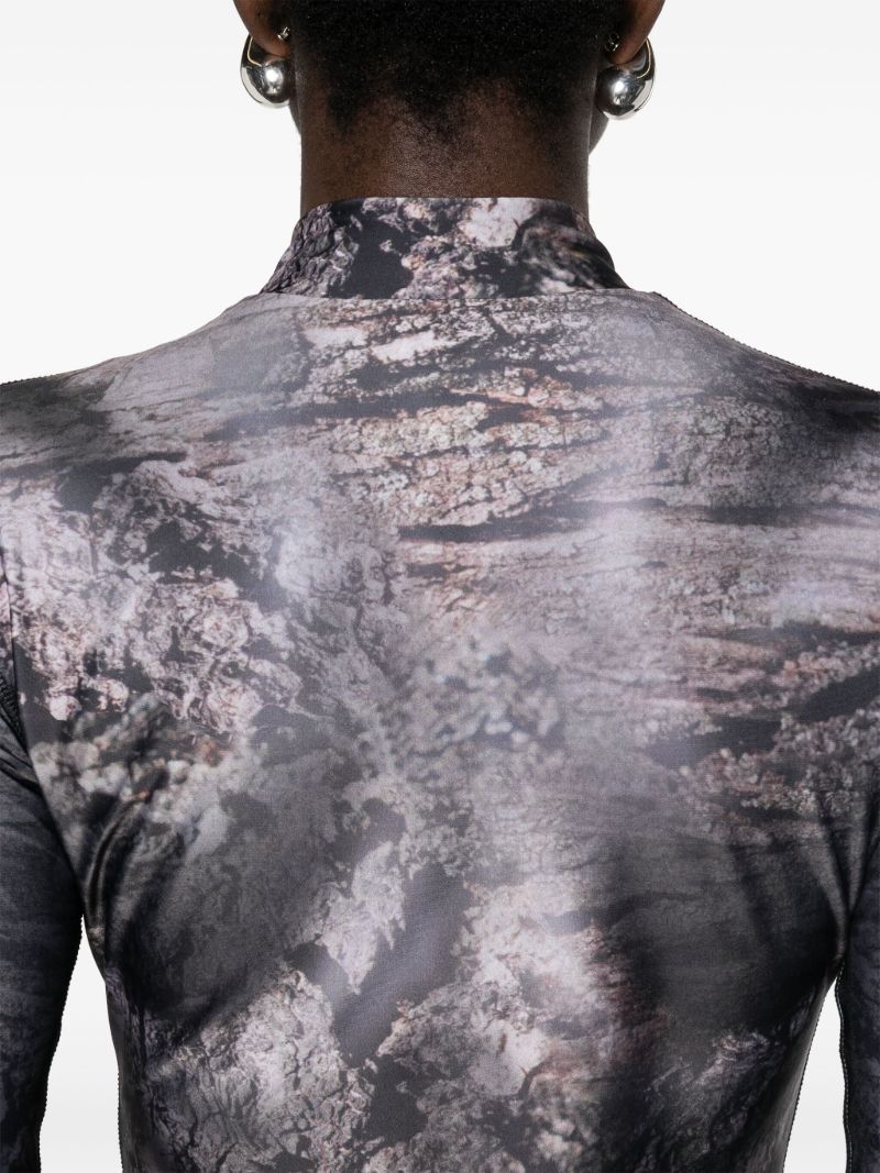 Brown Trompe L'oeil-print Top