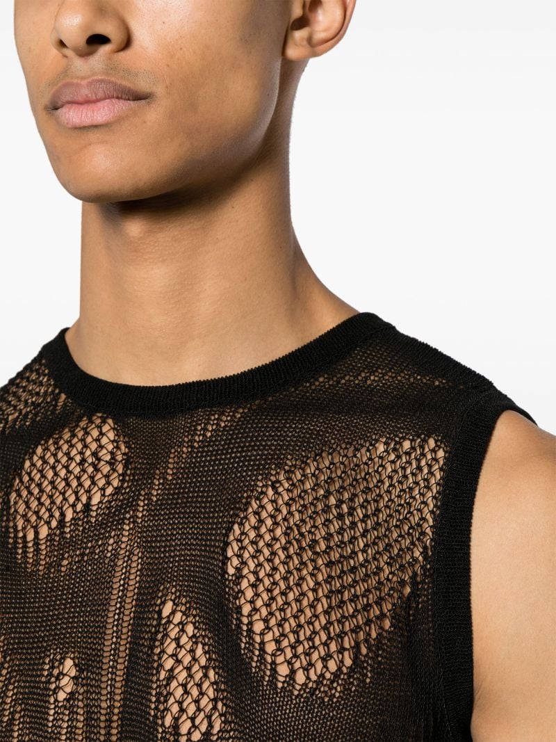 Black Lace-knit Vest