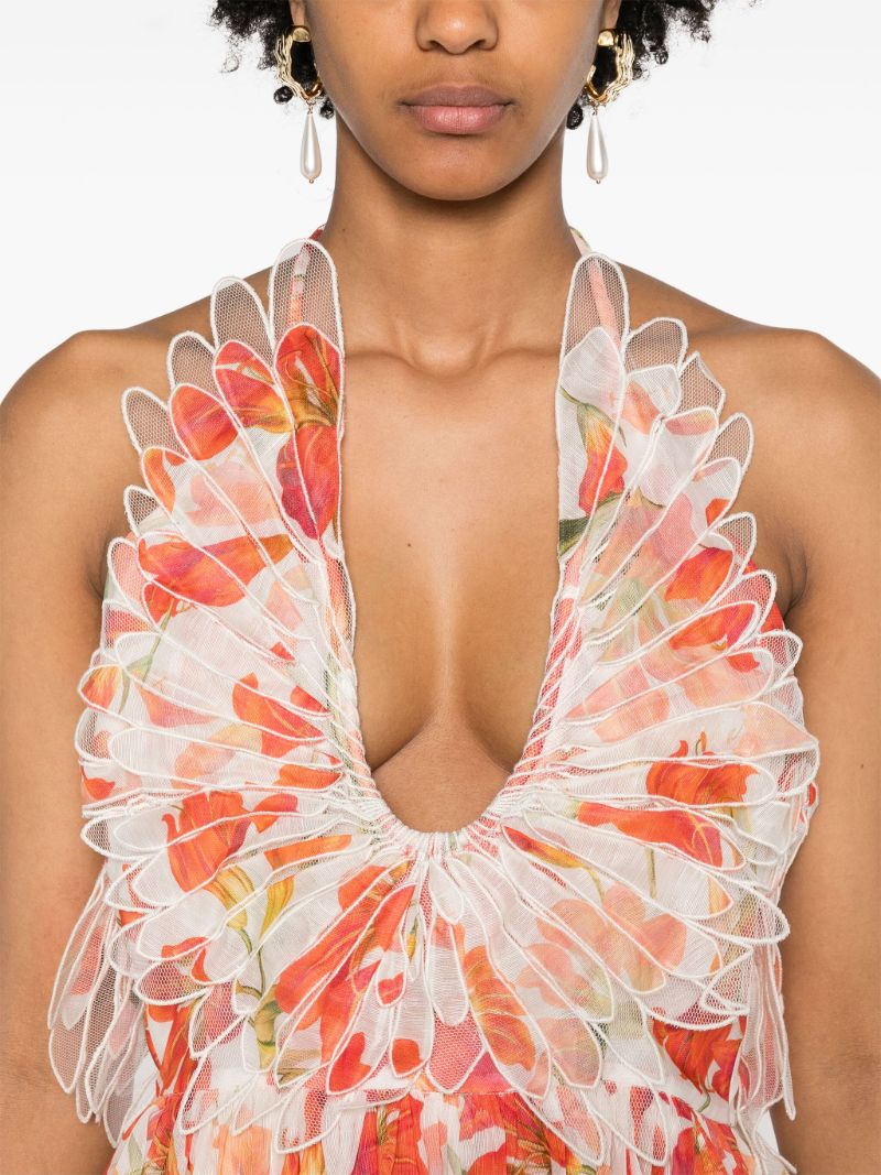 Orange Tranquillity Feather Dress