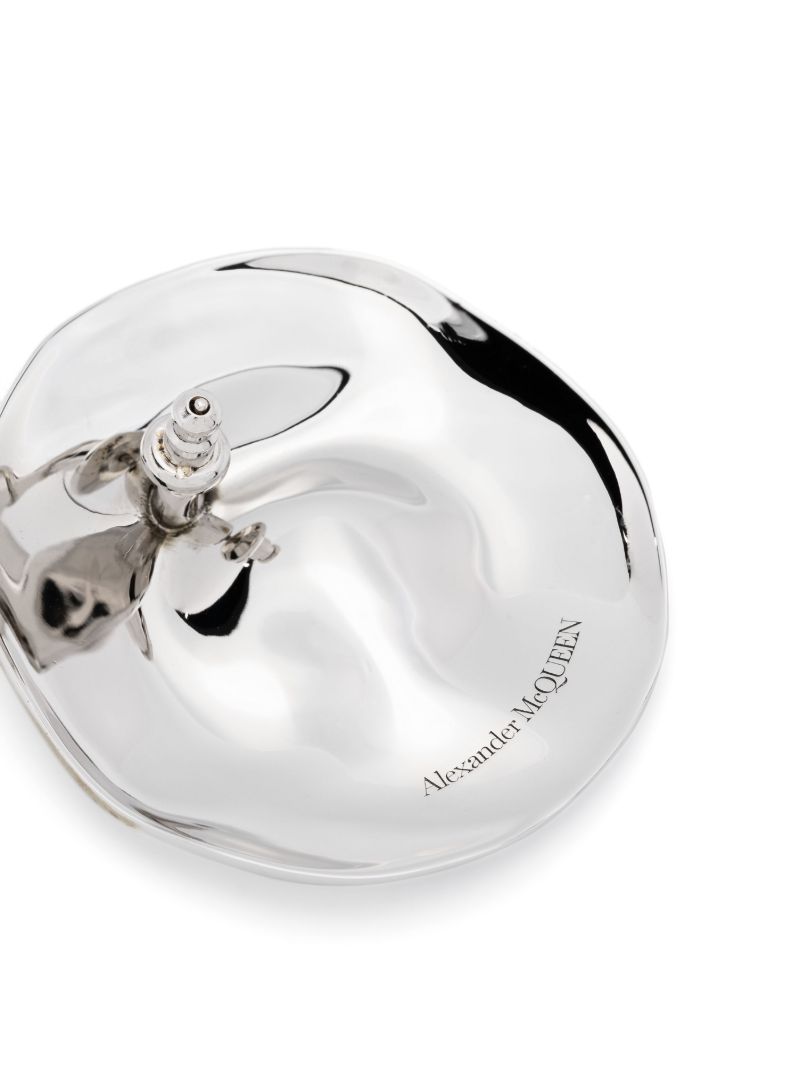 Silver-tone Beam Polished Circular Earrings