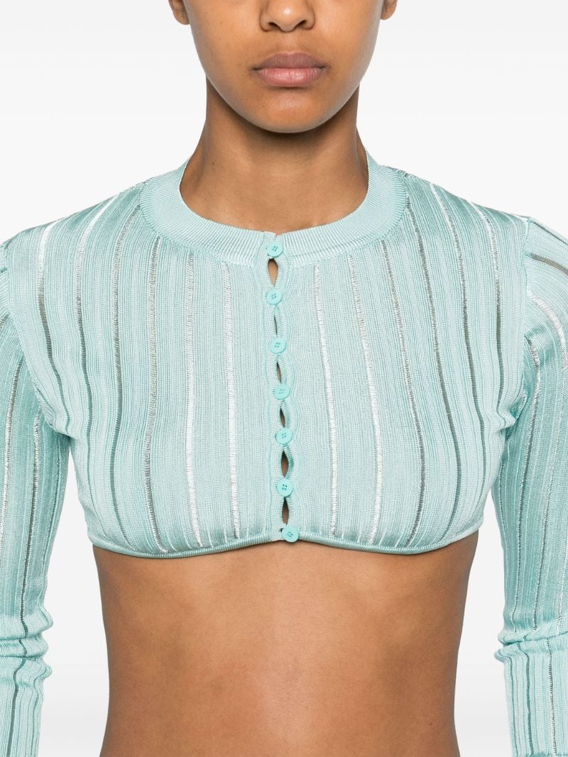 Blue Crinoline Cropped Cardigan