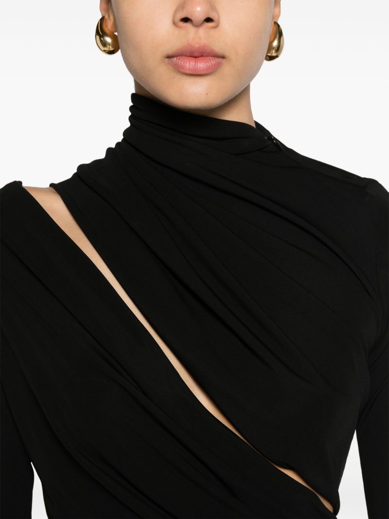 Black Monstera Cut-out Top
