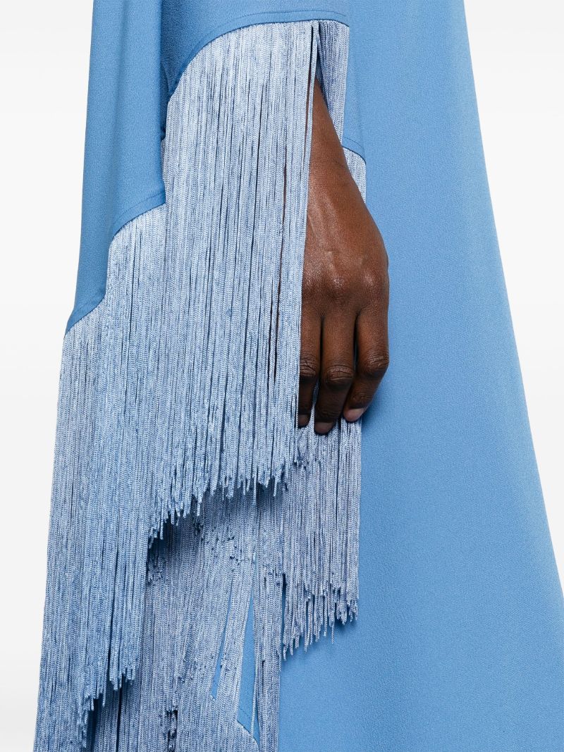 Blue Spritz Fringed Midi Dress