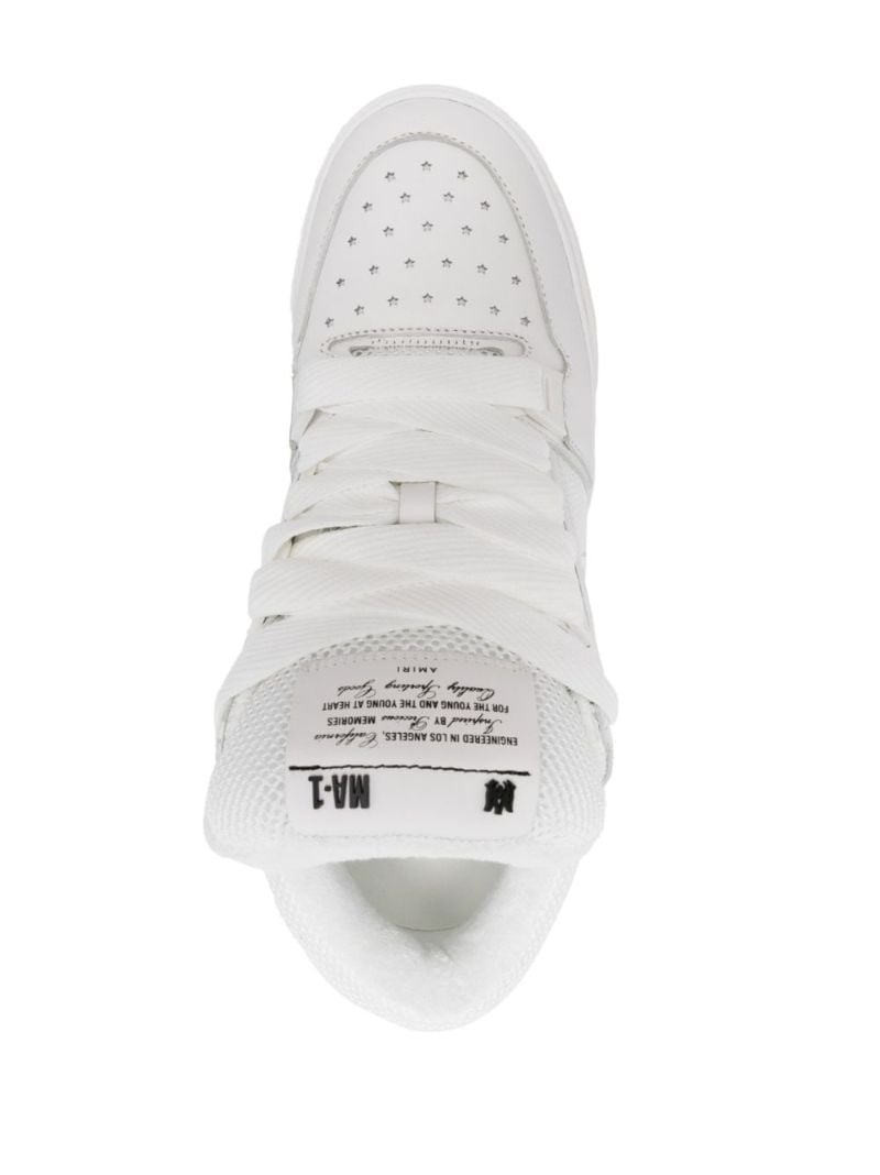 White Ma-1 Panelled Leather Sneakers