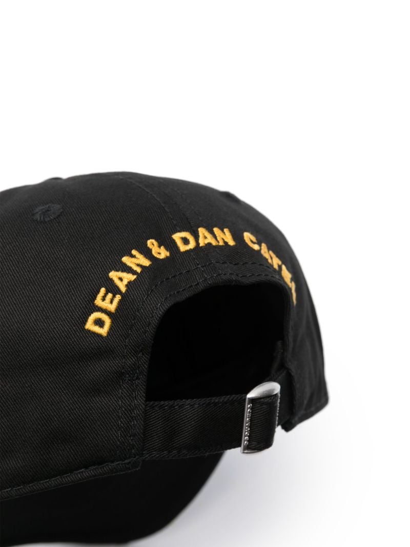 Black Logo Applique Cotton Cap