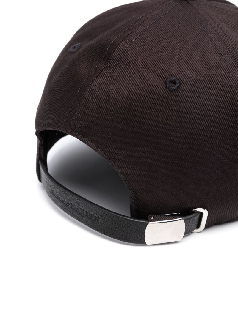 Black Logo Embroidered Cotton Cap