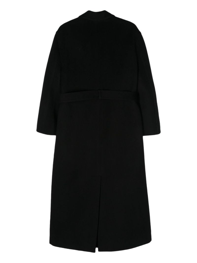 Black Belted Wool-blend Coat