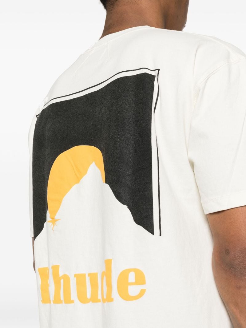 White Moonlight Graphic-print Cotton T-shirt