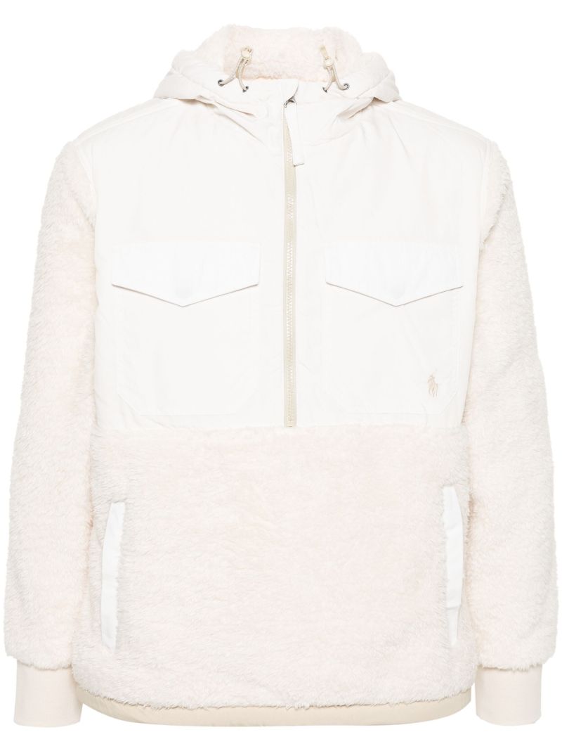 Neutral Polo Pony Half-zip Hoodie