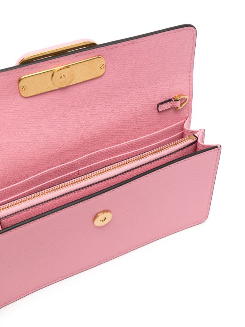 Pink Vlogo Signature Leather Cross Body Bag