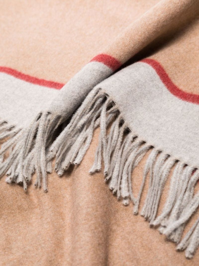 Neutral Colour-block Silk Blanket