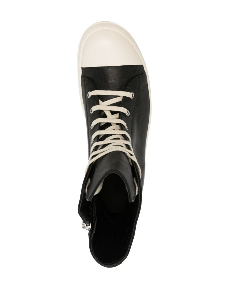 Black Lido High Top Leather Sneakers