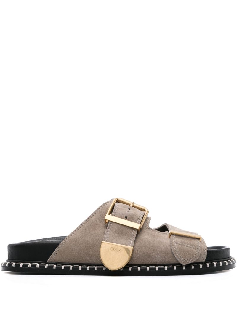 Grey Rebecca Suede Slides