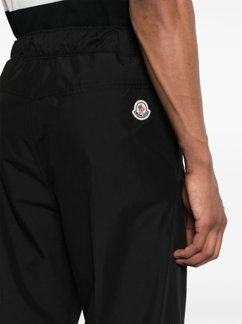 Black Logo-patch Straight-leg Trousers