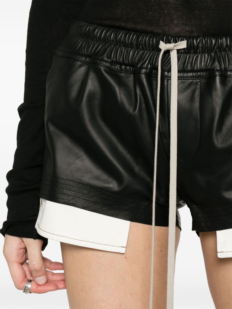 Black Fox Leather Mini Shorts