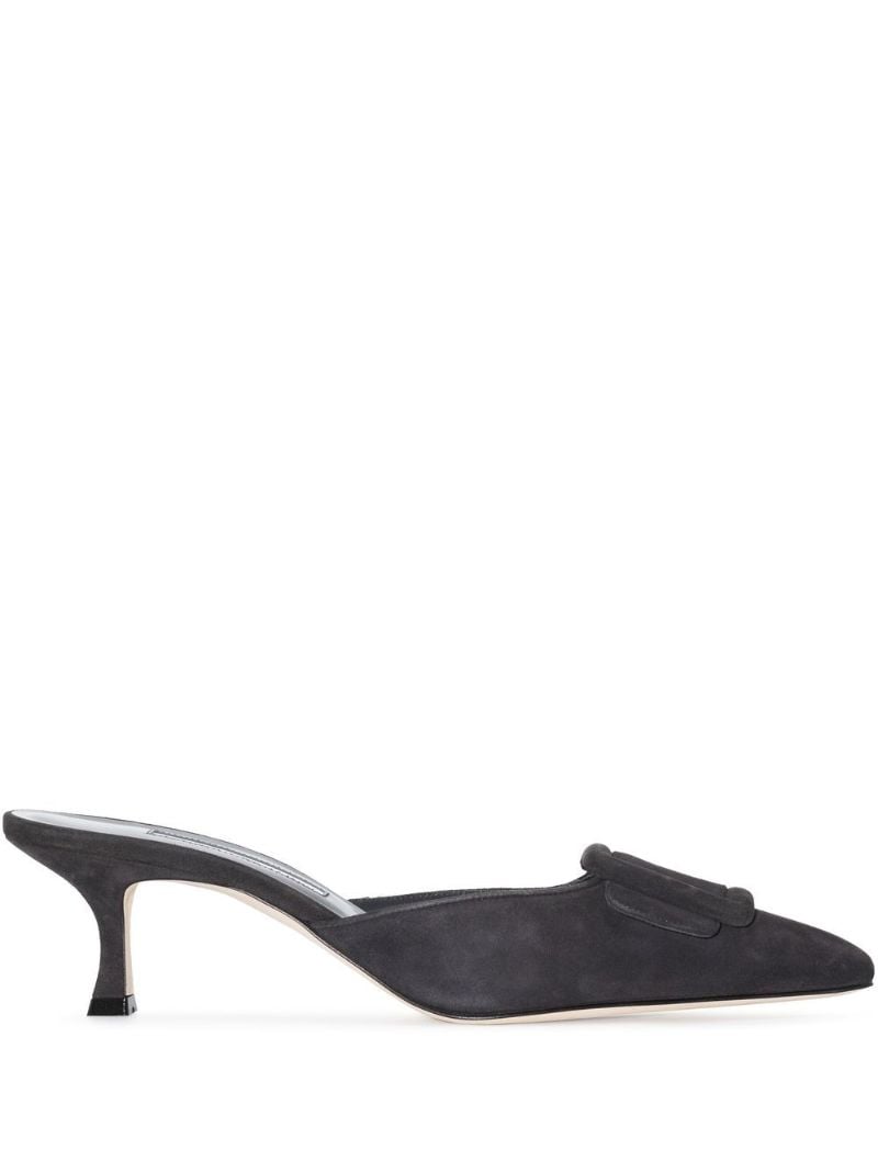 Grey Suede Kitten Heel Mules