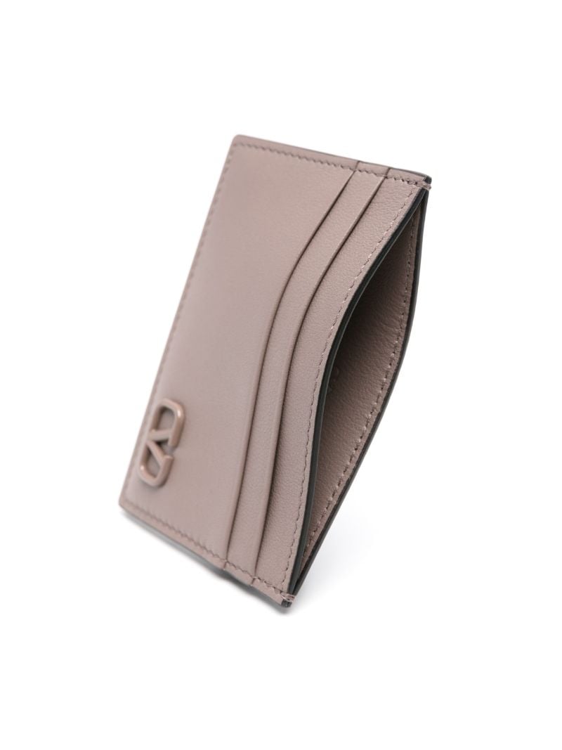 Grey Vlogo Signature Leather Card Holder