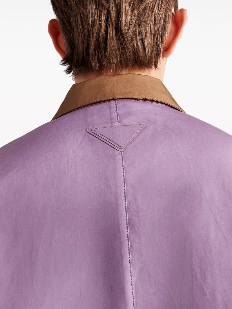 Purple Single-breasted Cotton Coat
