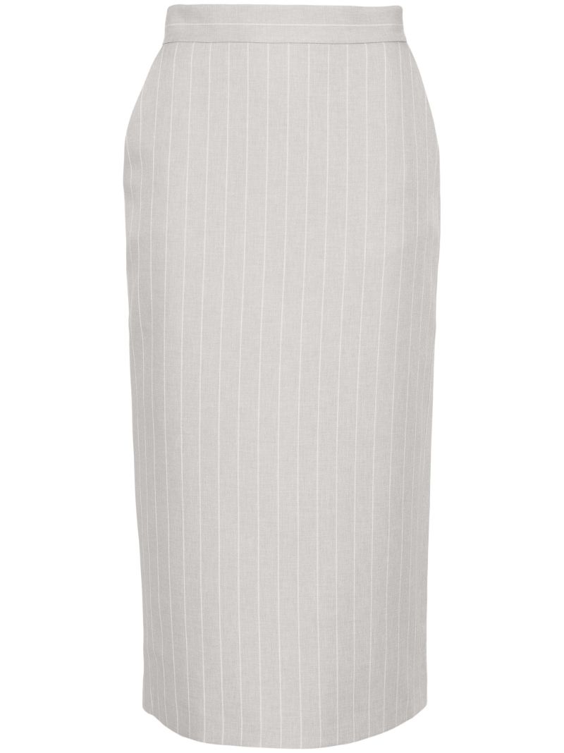 Grey Pinstriped Pencil Skirt
