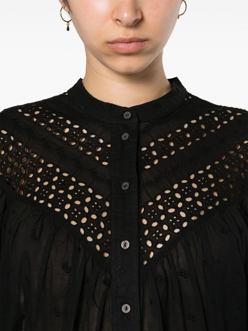 Black Safi Embroidered Cotton Blouse