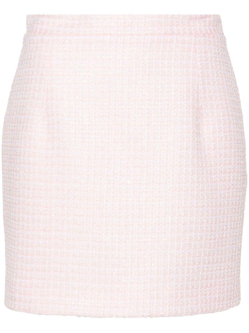 Pink Tweed Fitted Skirt