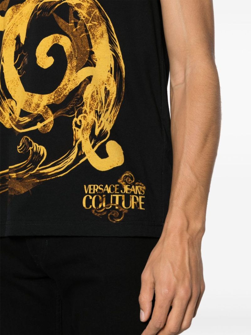 Black Watercolor Couture Printed T-shirt