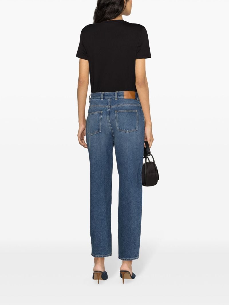 Blue Mid-rise Straight-leg Jeans