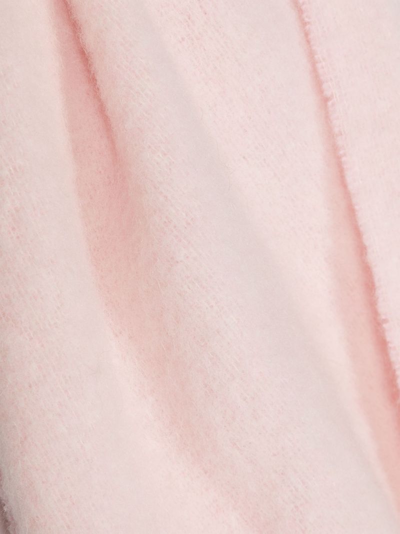 Pink Logo-embroidered Brushed Scarf