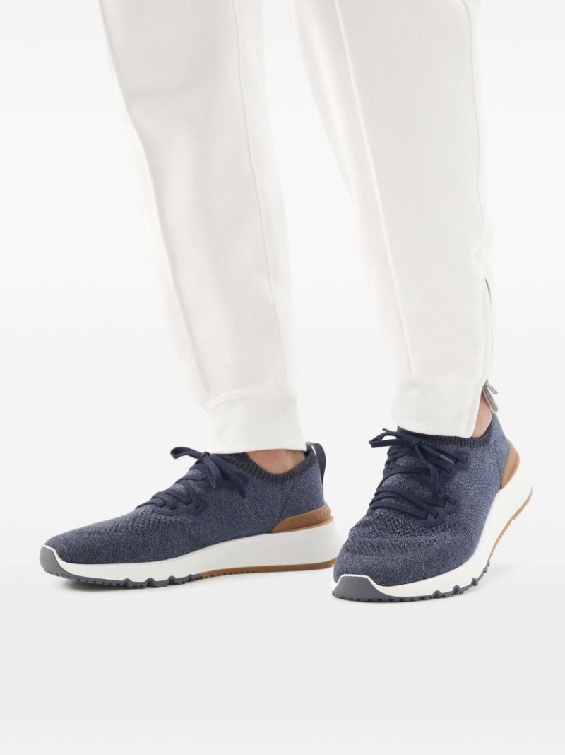 Blue Knitted Sneakers