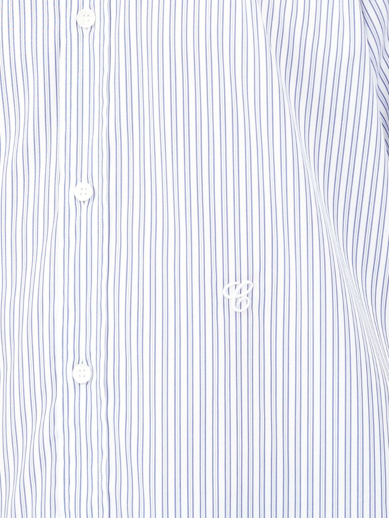 White and Blue C-embroidery Shirt