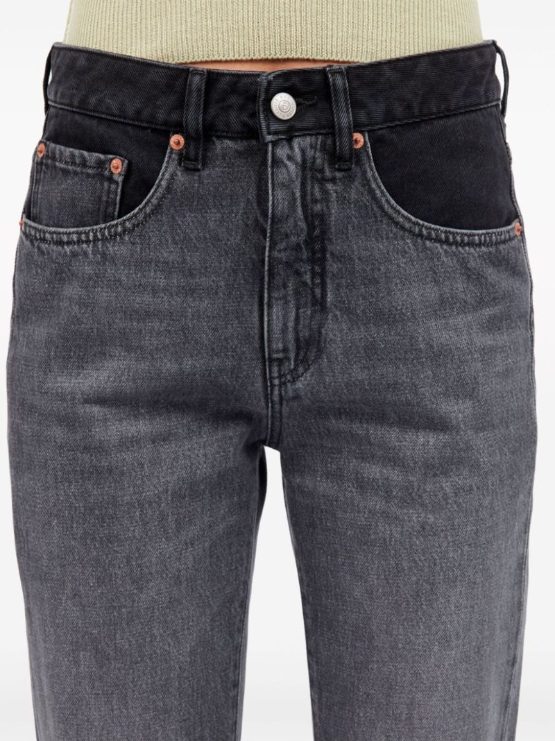 Grey Two-tone Straight-leg Jeans