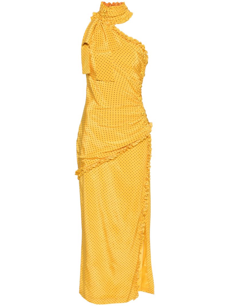 Yellow Polka Dot Silk Dress
