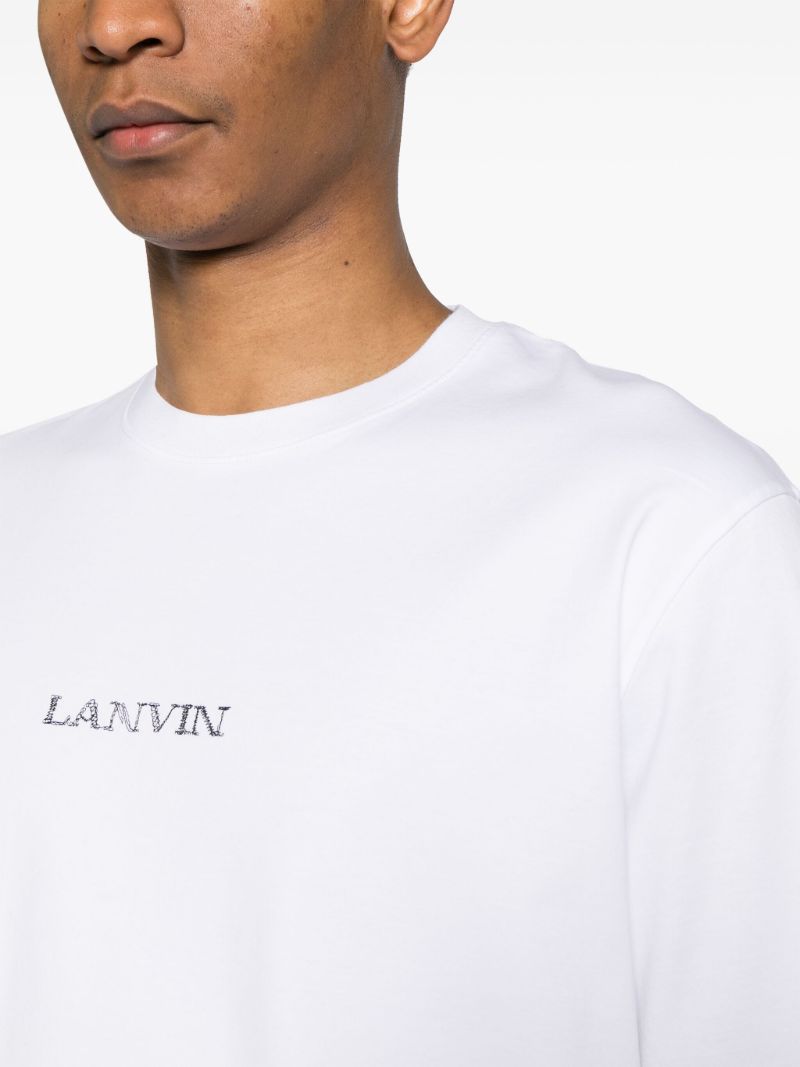 White Logo-embroidered Cotton T-shirt