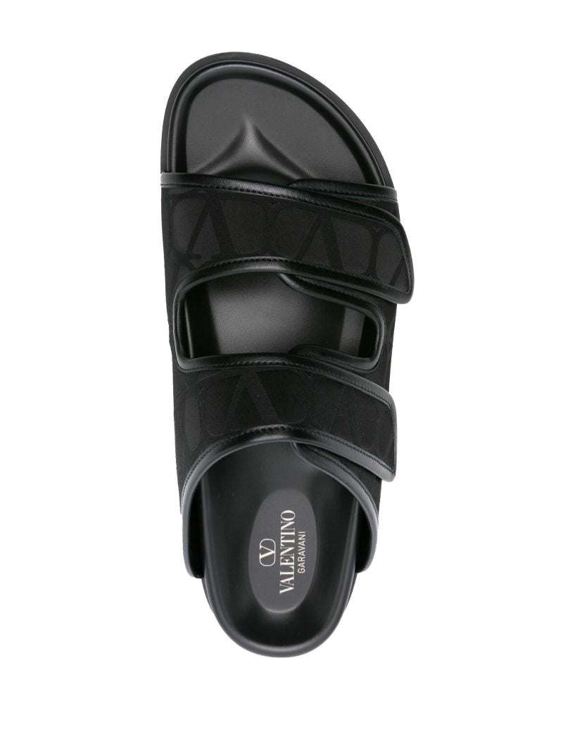Black Iconographe Monogram Canvas Slides