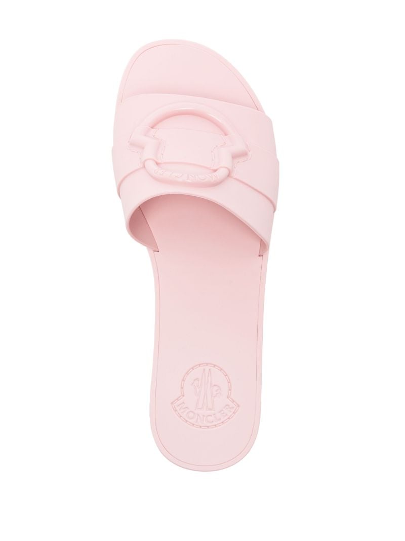 Pink Mon Logo-embossed Slides