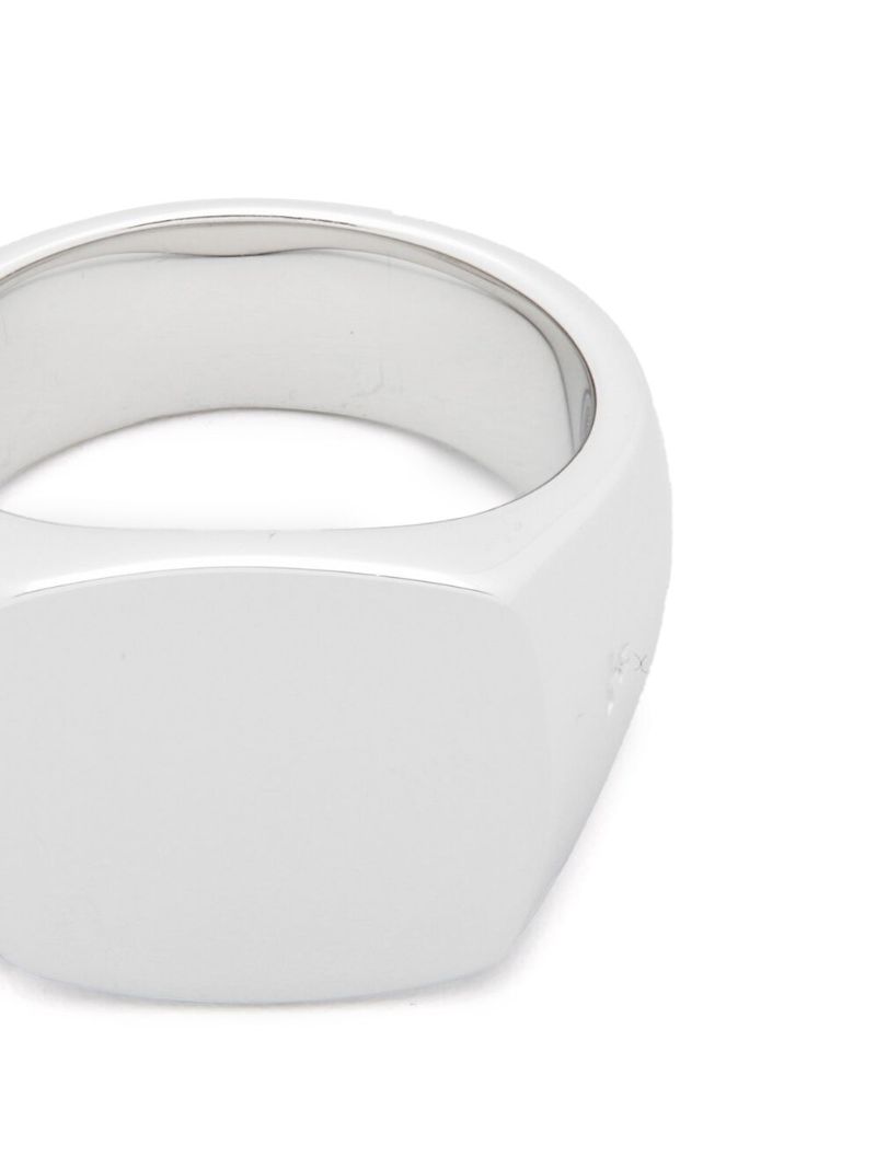 White Rhodium Plated Cushion Ring