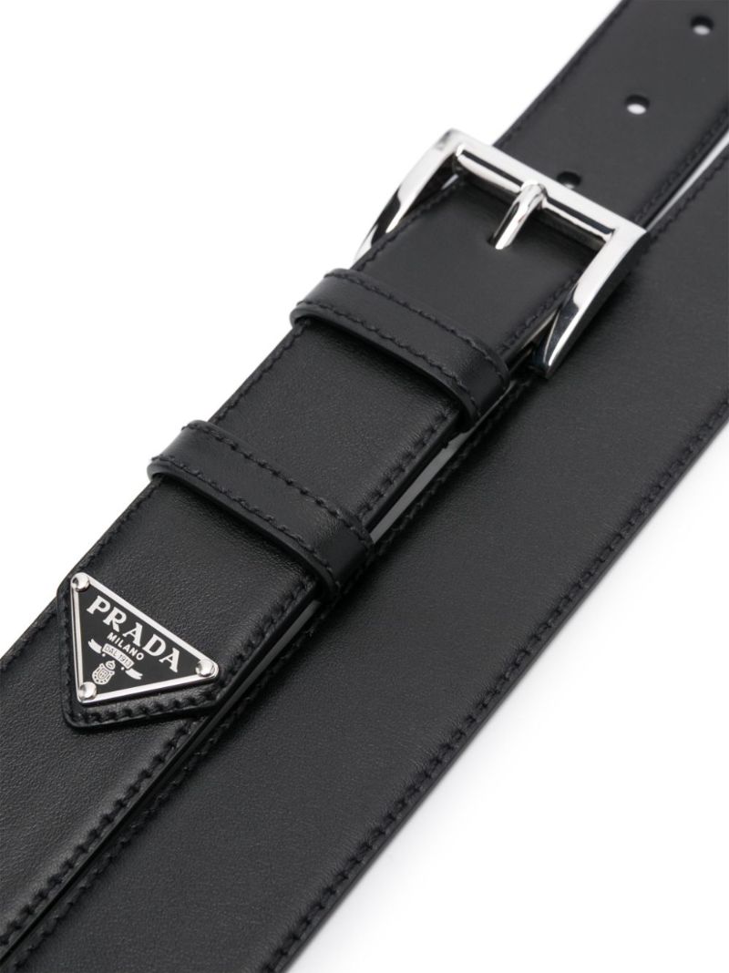 Triangle-logo Leather Belt