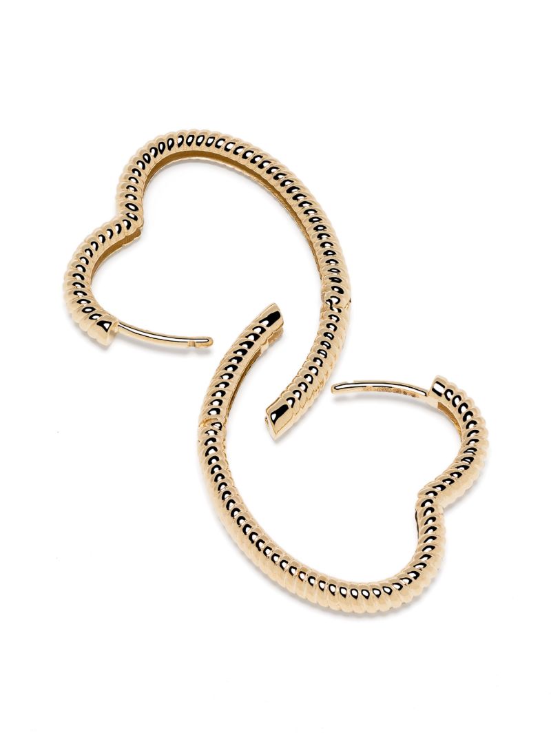 9k Yellow Gold Coeur Heart Hoop Earrings