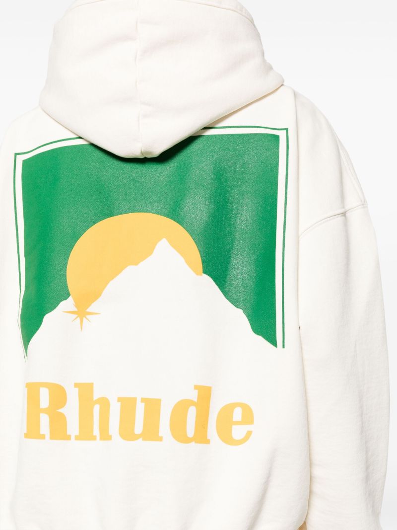 White Moonlight Graphic-print Cotton Hoodie
