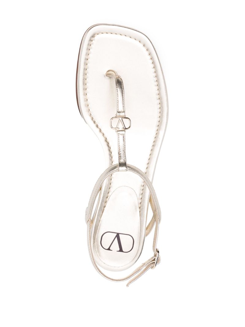 Gold Vlogo Signature Metallic Thong Sandals